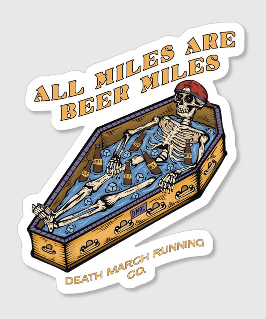 Beer Miles Ice Bath Sticker