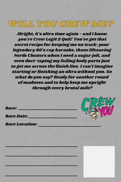 Recruit a Crew Postcard (Crew Legit 2 Quit) 4-Pack