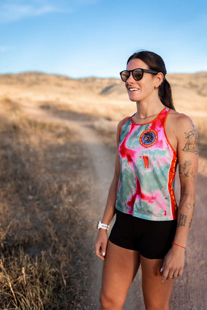 DMRC Women's Race Singlet - Neon Tie Dye
