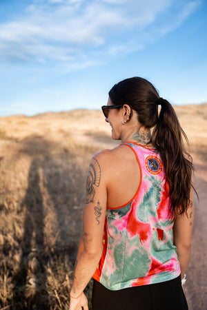 DMRC Women's Race Singlet - Neon Tie Dye
