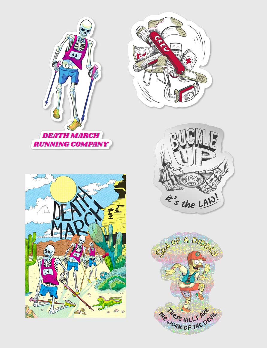 Death Route Sticker Death March Running Company - Sticker Pack
